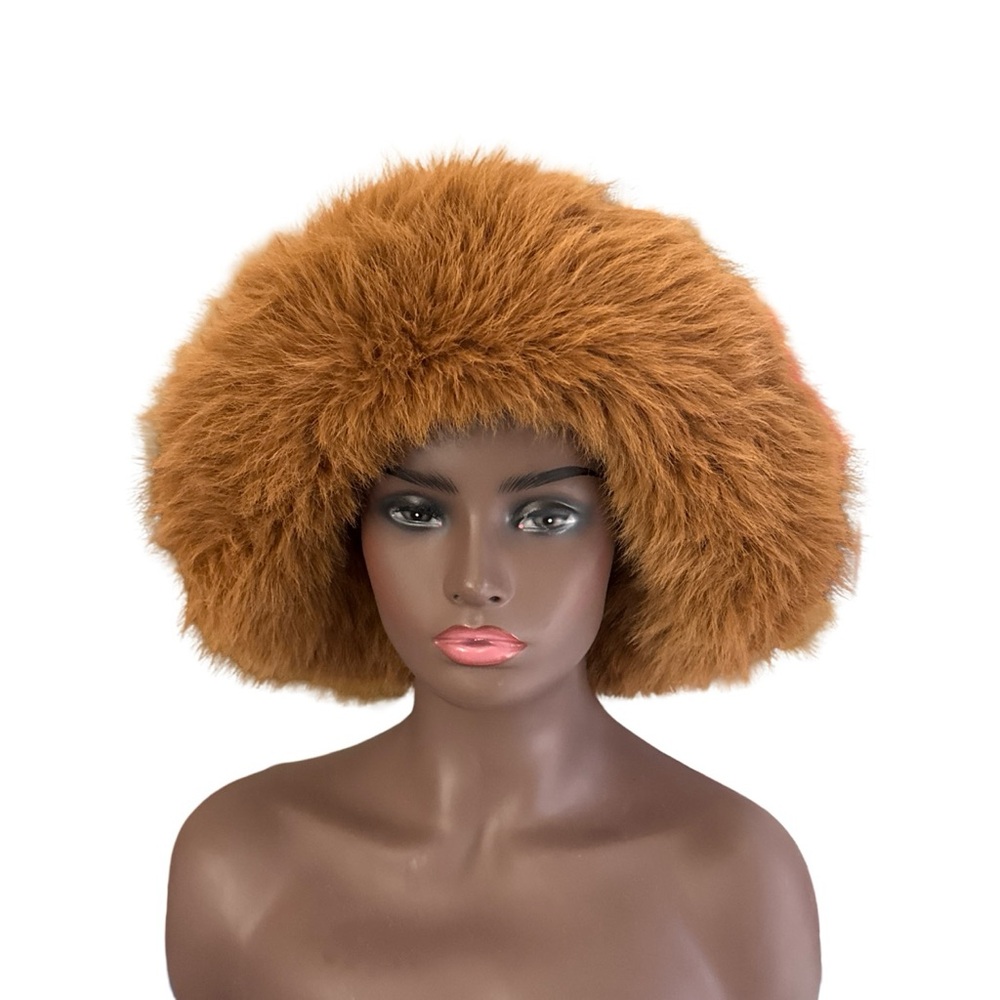 Luxurious Brown Fluffy Bucket Hat